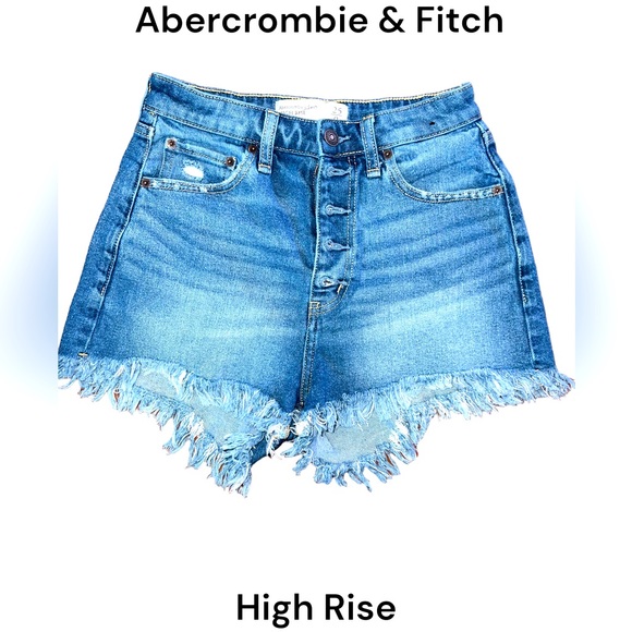 Abercrombie & Fitch High Rise Jean Shorts - Picture 1 of 2